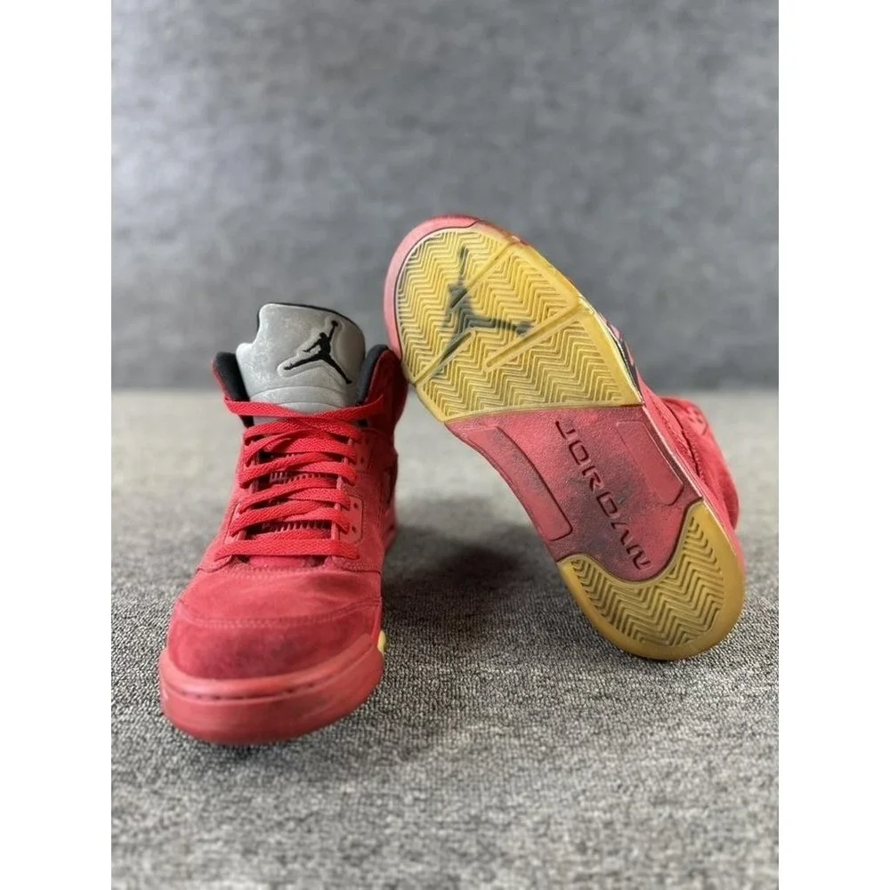 Jordan Air‎ Jordan 5 Retro Red Suede Shoes Mens 9 Basketball Sneakers 136027-602